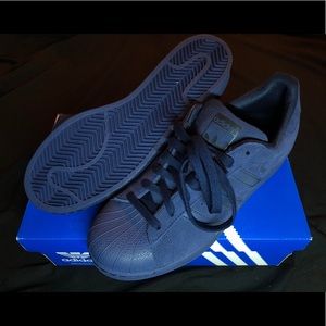 navy blue adidas superstar